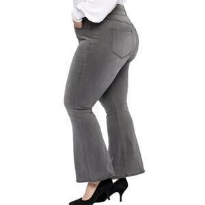 NYDJ Ava Flare Jeans Gray Women Plus 28 High-Rise Denim Slimming Stretch New